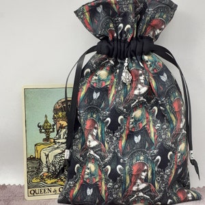Deluxe Tarot Karten Tasche, gefütterte Tasche, handgefertigt - Charm-Tibetanische Silberperlen-Neues Design