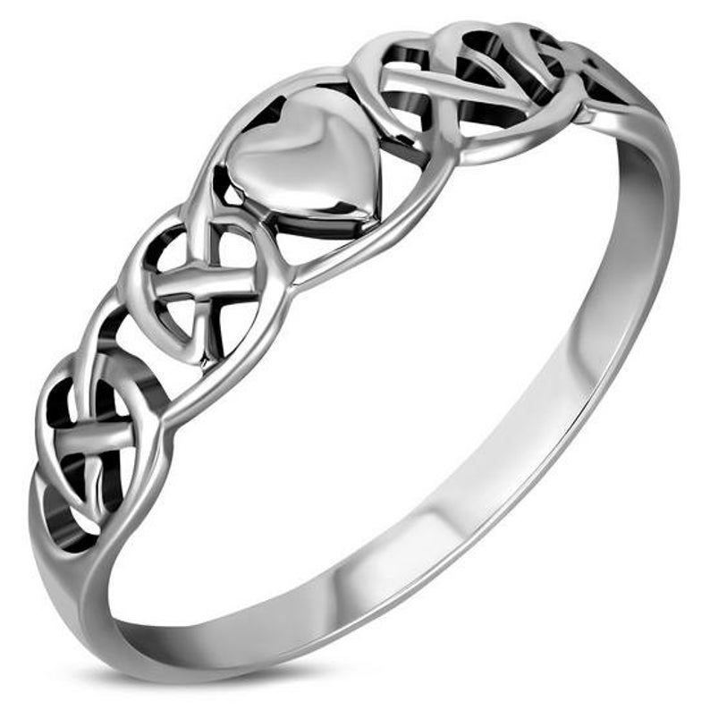 Celtic knot Heart Ring Multiple Sizes Sterling Silver 925 Ring