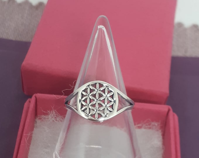 Flower of Life -Ring- Sterling Silver 925 - New "Goddess Collection"- Multiple Sizes Available- Gift Box