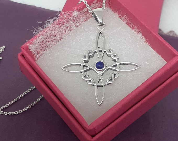 Lapis Lazuli Witches Knot -Pendant Sterling Silver 925 - New "Goddess Collection"- Lovely Gift- Yourself- Friends- Family-Loved One
