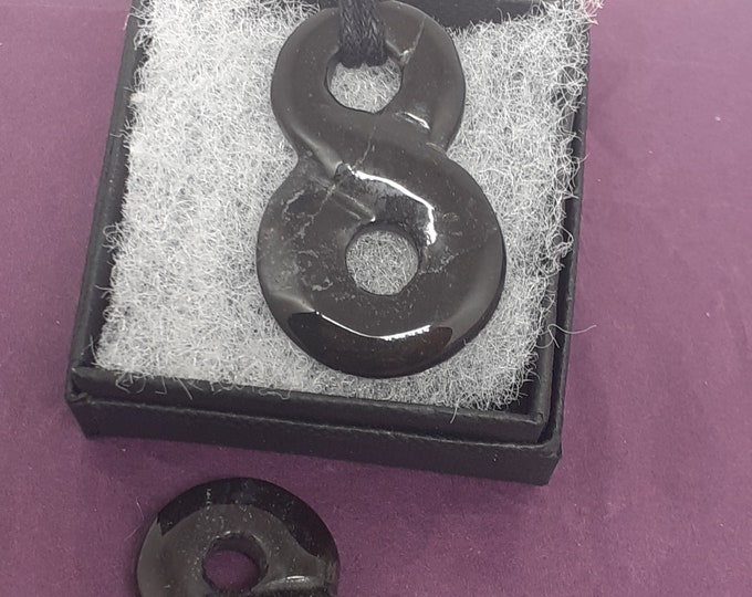 Eternity-Black Onyx Pendant- Black Cord- Gift Box- Gift-Yourself- Friends-Family-Loved One-Gift Box