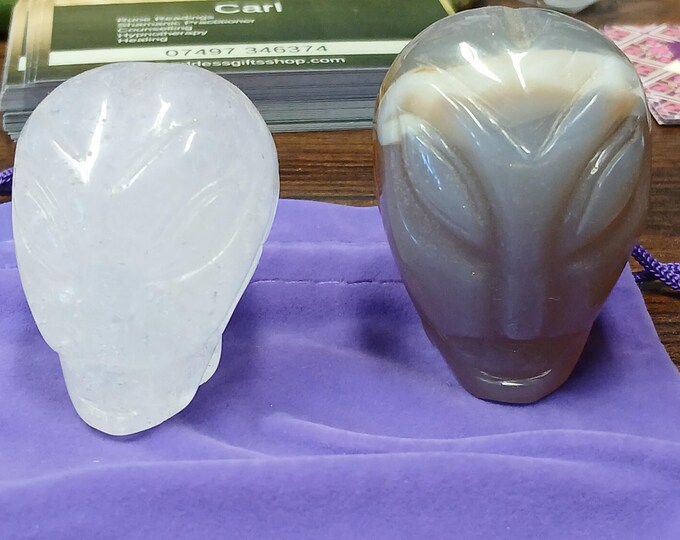 Clear Quartz-Carnelian-Alien Head-Gift-Yourself-Friends-Family-Loved One