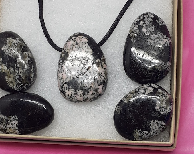 Khyberstone-Tumbled-Pendant- Black Cord - Gift-Yourself- Friends-Family-Loved One-Gift Box