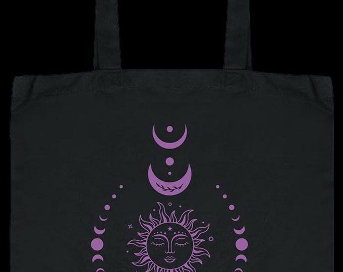 Tote Bag- Black- Long Handle- Unique Designs-Double Side Printing-Perfect Gift-Yourself-Friends- Family-Loved One