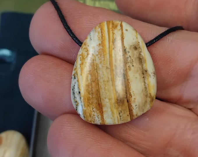 Evening Red Rhyolite - Pendant- Black Cord - Gift-Yourself- Friends-Family-Loved One-Gift Box