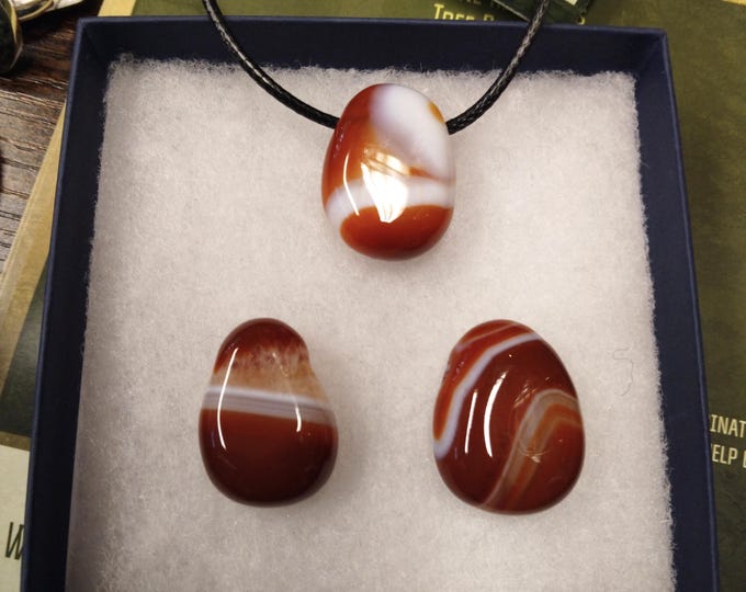 Carnelian - Pendant- Black Cord - Gift-Yourself- Friends-Family-Loved One-Gift Box