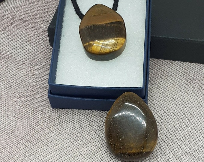 Tigers Eye- Pendant- Black Cord- Gift Box- Gift-Yourself- Friends-Family-Loved One-Gift Box