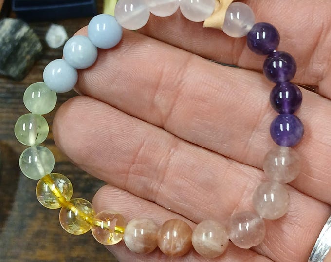 Chakra-Bracelet-8 mm- Beads-Handmade-Gift-Yourself-Friends-Family-Loved One