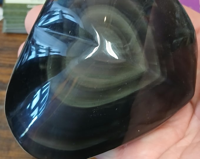 Rainbow Obsidian-Extra Large Heart-Gift-Strong Protective Properties-Yourself-Friends-Family-Loved One