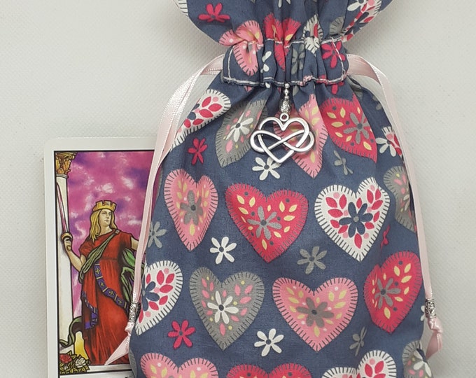 Deluxe Tarot - Oracle- cards pouch Bag, lined pouch, handmade -Charm- Beads- New Design