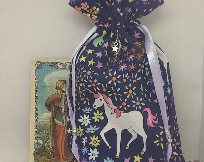 Super Slim-Deluxe Tarot cards pouch Bag, lined pouch, handmade - Tibetan Silver Beads- New Design