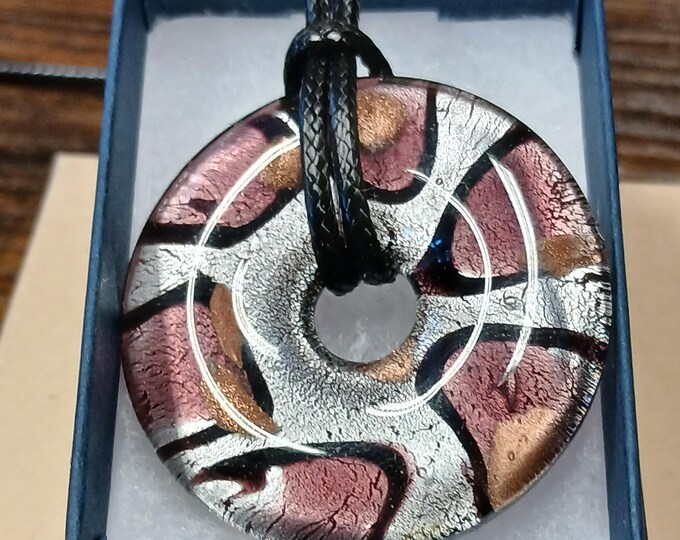 Colourful Glass Pendant - Pendant- Black Cord - Gift-Yourself- Friends-Family-Loved One-Gift Box