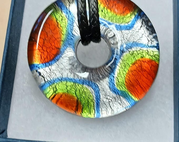 Colourful Glass Pendant - Pendant- Black Cord - Gift-Yourself- Friends-Family-Loved One-Gift Box