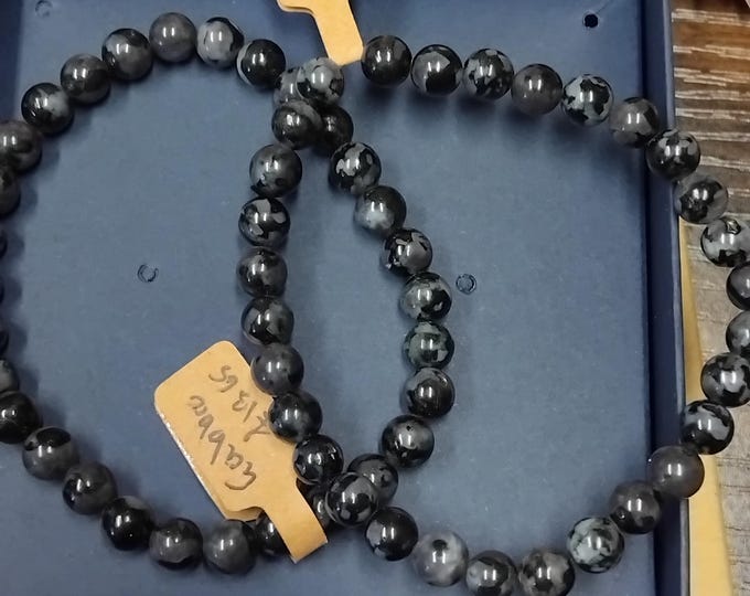 Gabbro-Mystic Merlinite-Bracelet- 6 mm Beads-Handmade-New Beginnings-Gift-Yourself-Friends-Family-Loved One