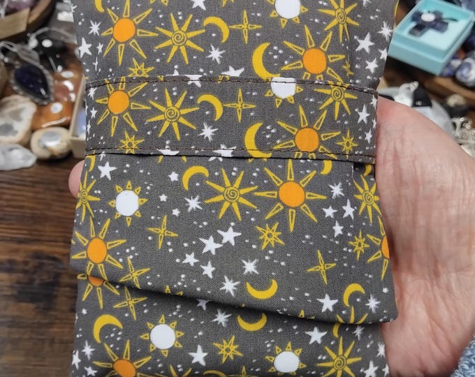 Handmade Tarot Card Pouch: Deluxe Pocket Bag with Sun Moon Stars