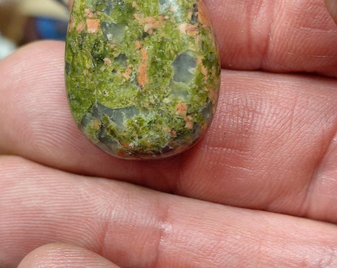 Unakite Pendant: Protective Crystal on Black Cord