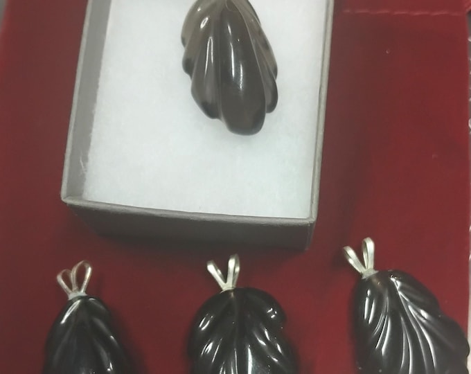 Apache Tears-Pendant: Black Cord Necklace, Gift Box