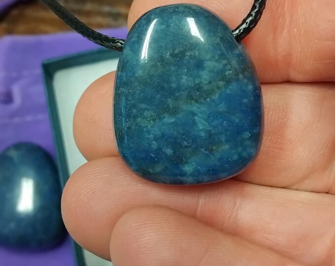 Blue Quartz - Pendant- Black Cord - Gift-Yourself- Friends-Family-Loved One-Gift Box