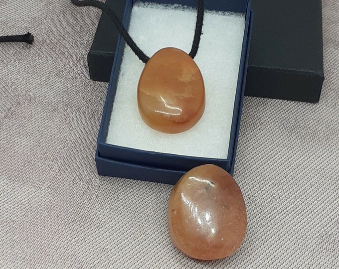Carnelian- Pendant- Black Cord- Gift Box- Gift-Yourself- Friends-Family-Loved One-Gift Box