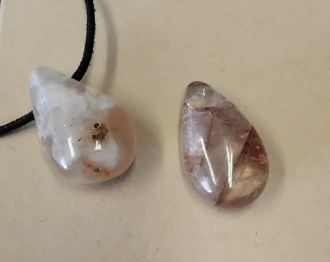 Fire Quartz Pendant Necklace- Cord - Gift-Yourself- Friends-Family-Loved One-Gift Box