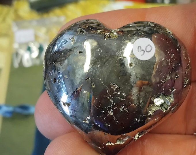 Iron Pyrite -Heart-4.2 x 4.5 cm-Gift-Yourself-Friends-Family-Loved One