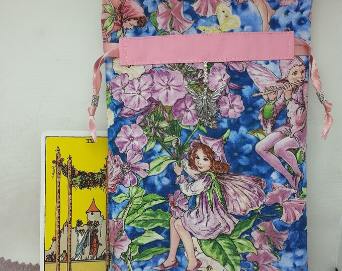 Deluxe Tarot - Oracle- cards pouch Bag, lined pouch, handmade - Charm- Beads- New Design
