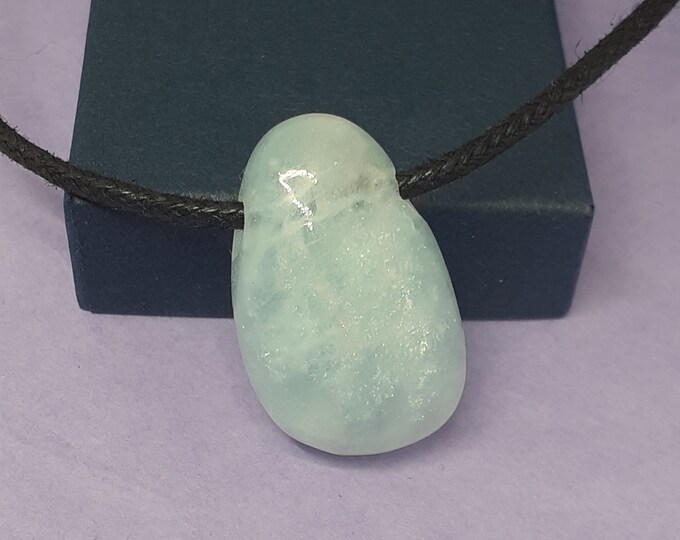 Aquamarine - Black Cord- Gift Box- Gift-Yourself- Friends-Family-Loved One-Gift Box