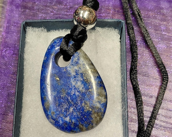 Lapis Lazuli- Pendant- Black Cord- Gift Box- Gift-Yourself- Friends-Family-Loved One-Gift Box