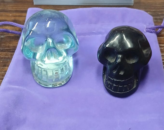 Blue Obsidian -Black Obsidian-Skull-Divination-Protection-Gift-Yourself-Friends-Family-Loved One