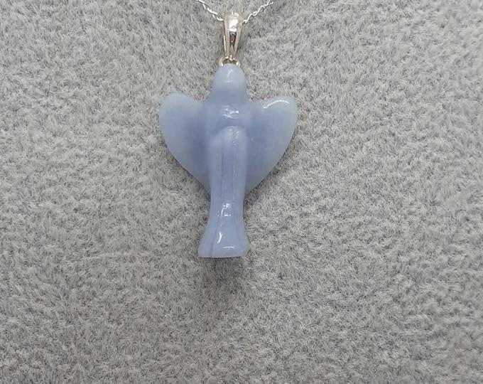 Sterling silver 925-Angelite -Angel- pendant -Inner guidance -Astral travel-Perfect gift for yourself- a friend -Loved one- Gift Box