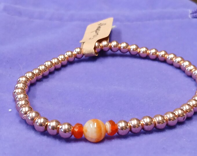 Hematite-Sardonyx-Rose Gold Plated-Bracelet-Gift-Yourself-Friends-Family-Loved One