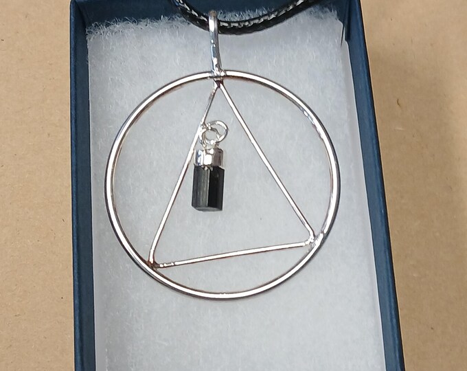 Black Tourmaline-Silver Plated -Pendant- Black Cord - Gift-Yourself- Friends-Family-Loved One-Gift Box