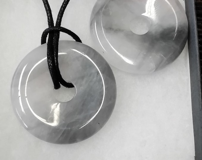 Luna Rose-Donut -40 mm-  Black Cord-Attracts love & romance- NEW- Gift Box
