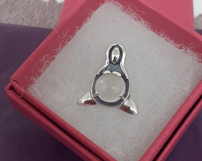 Pendant -Sterling Silver 925 Pendant Goddess -Rose Quartz- The "Goddess Collection" -Mother love