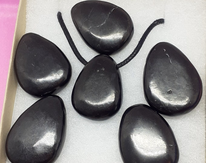 Shungite Pendant Black Cord- Gift Box- Gift Yourself- Friend- Family