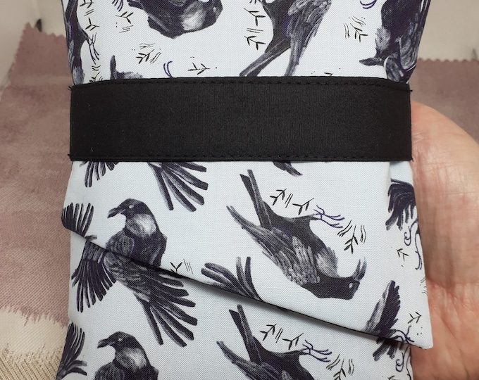 Deluxe Pocket Style ORACLE Cards cards pouch Bag, lined pouch, Raven -handmade- New Design -Pale Blue