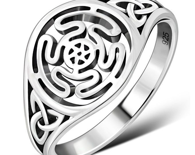 Hecates Wheel- Celtic Knot -Ring- Sterling Silver 925 - New "Goddess Collection"- Multiple Sizes Available- Gift Box