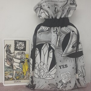 Deluxe Tarot Karten Beutel Tasche, gefütterter Beutel, handgefertigter -KEY- Charm-Tibetanische Silberperlen-Neues Design