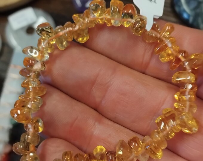 Citrine- AA Grade-Raindrop-Chip- Bracelet-Gift-Yourself-Friends-Family-Loved One