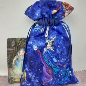 Deluxe Tarot Karten Tasche, gefütterte Tasche, handgefertigter Zauberer- Charm-Tibet-Silberperlen-Neues Design
