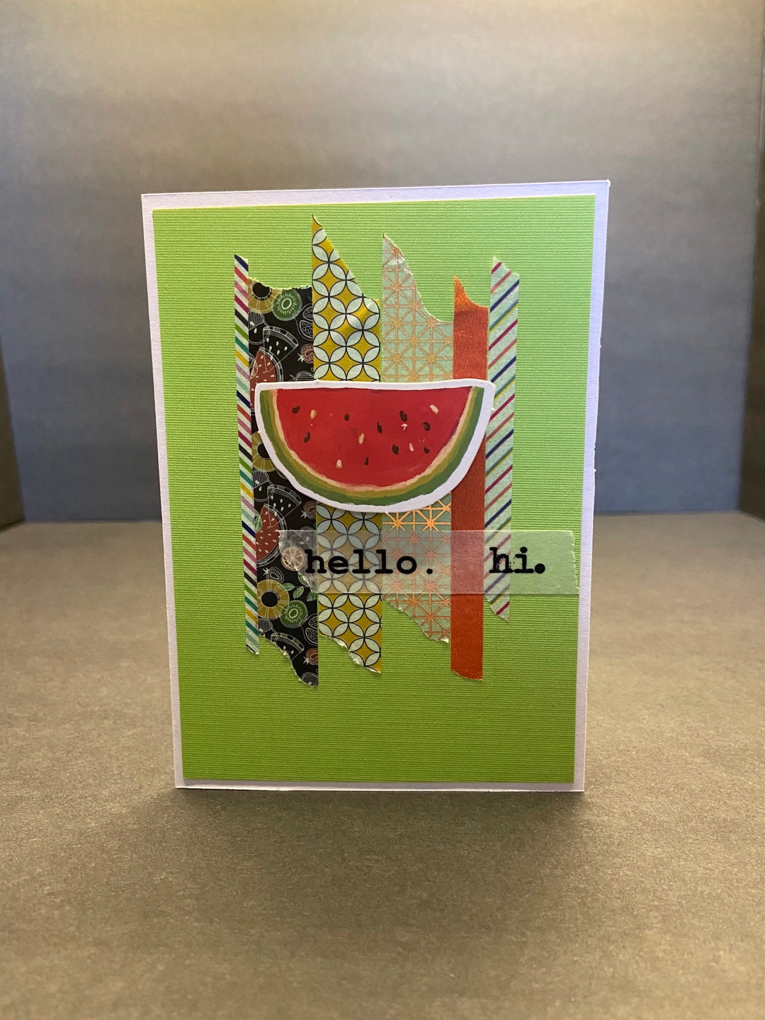 Hello Watermelon Note Card - Etsy