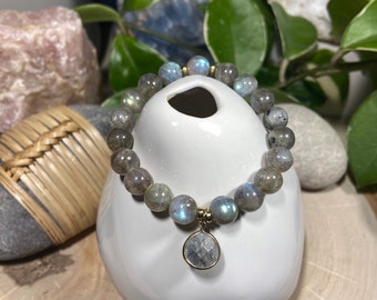 Pulsera de encanto de labradorita