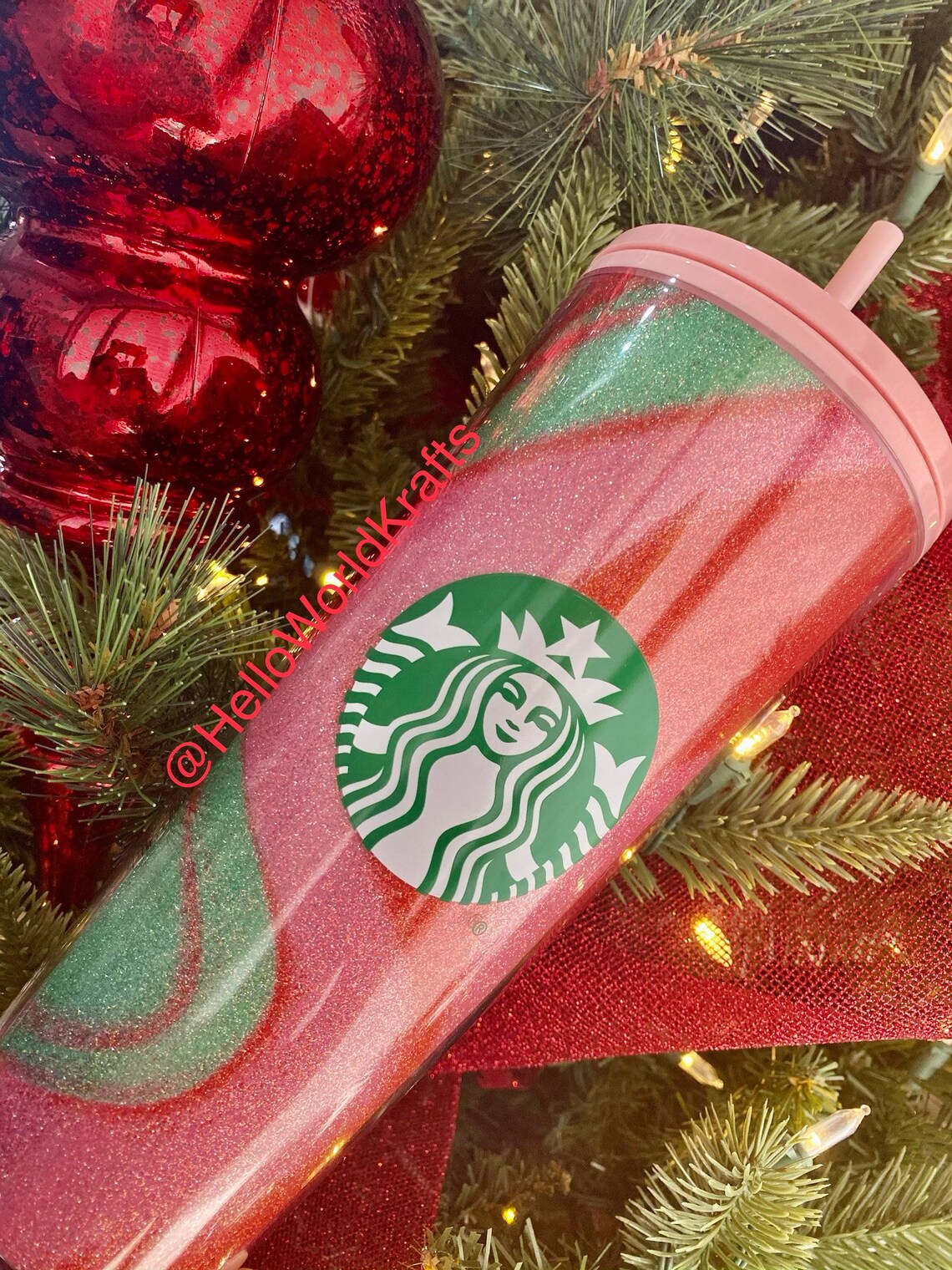glitter pink starbucks cup