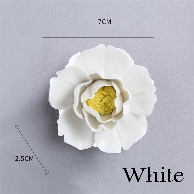7cm/1pc Handmade Ceramic Flower Wall Hanging Ceramic White Etsy