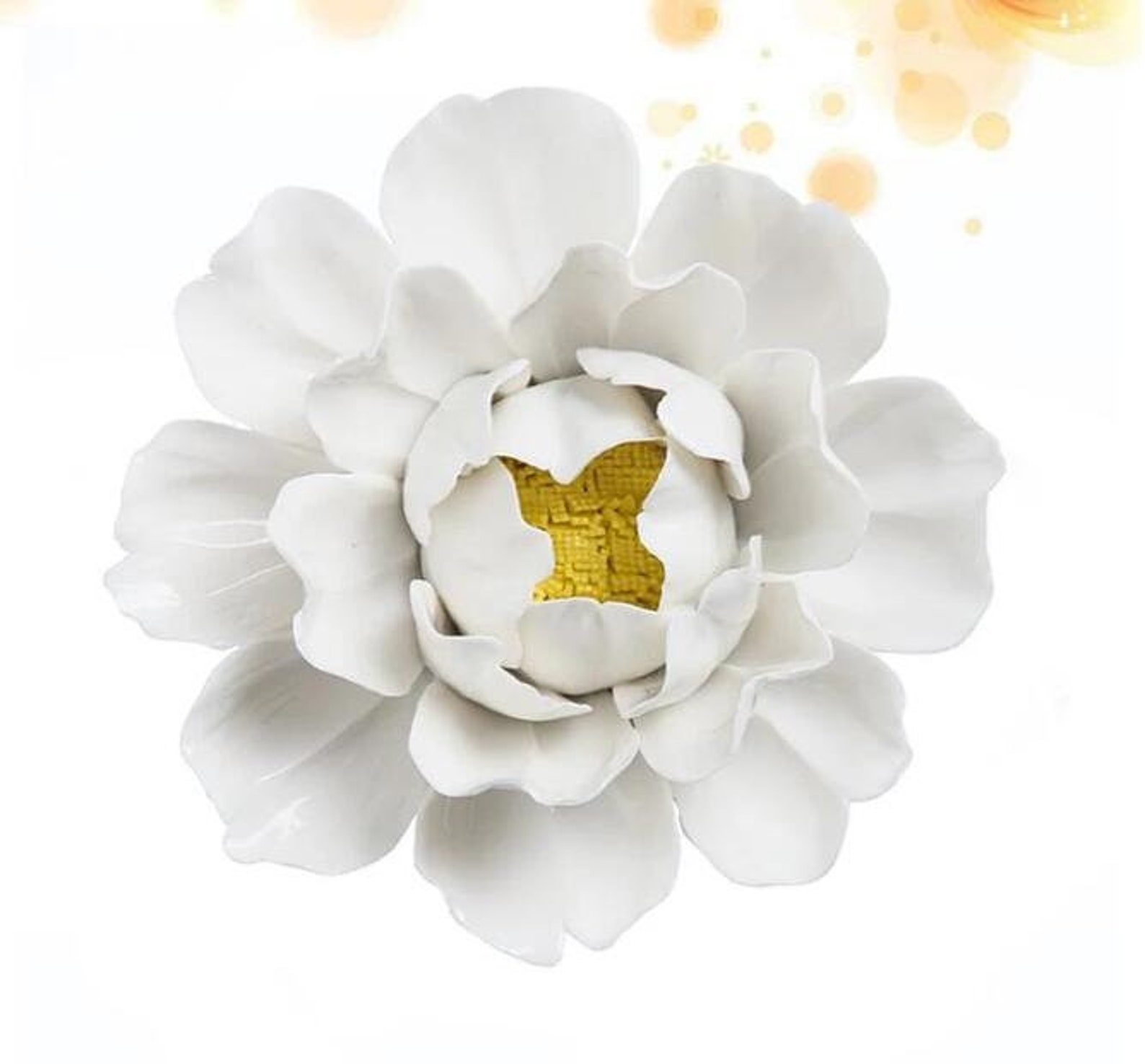 7cm/1pc Handmade Ceramic Flower Wall Hanging Ceramic White Etsy