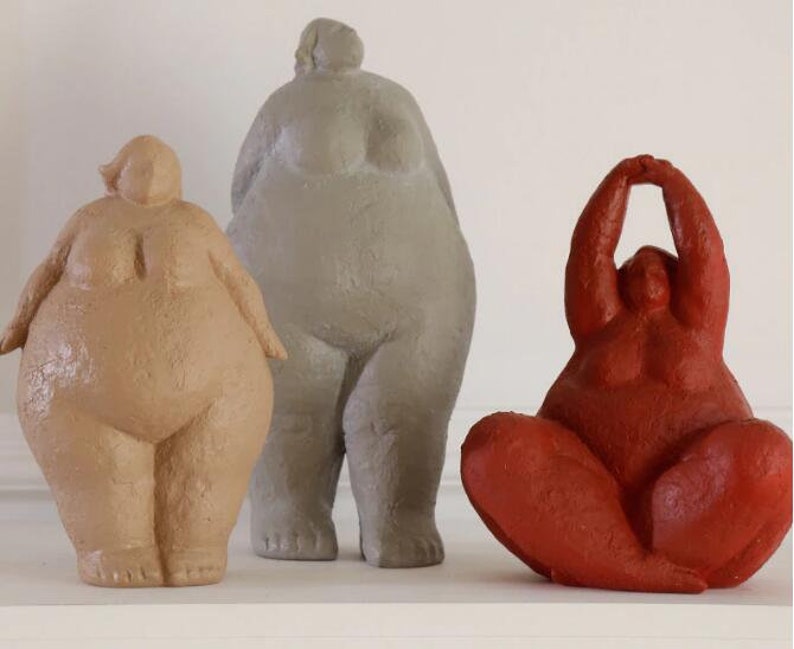Abstract Resin Abstract Fat Lady Figurines Nordic Creative Etsy