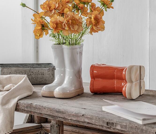 1pc Ceramic Boots Vase/creative Rain Boots Flower Vase/home Etsy