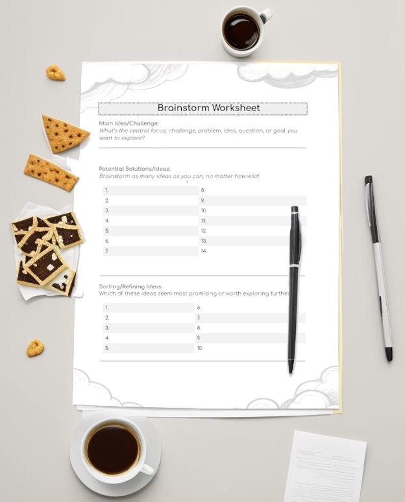 Mind Mapping & Brainstorming Worksheets | Printable Creativity Boost ...