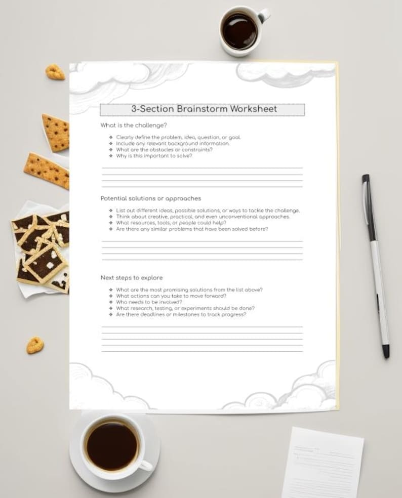 Mind Mapping & Brainstorming Worksheets Printable Creativity Boost