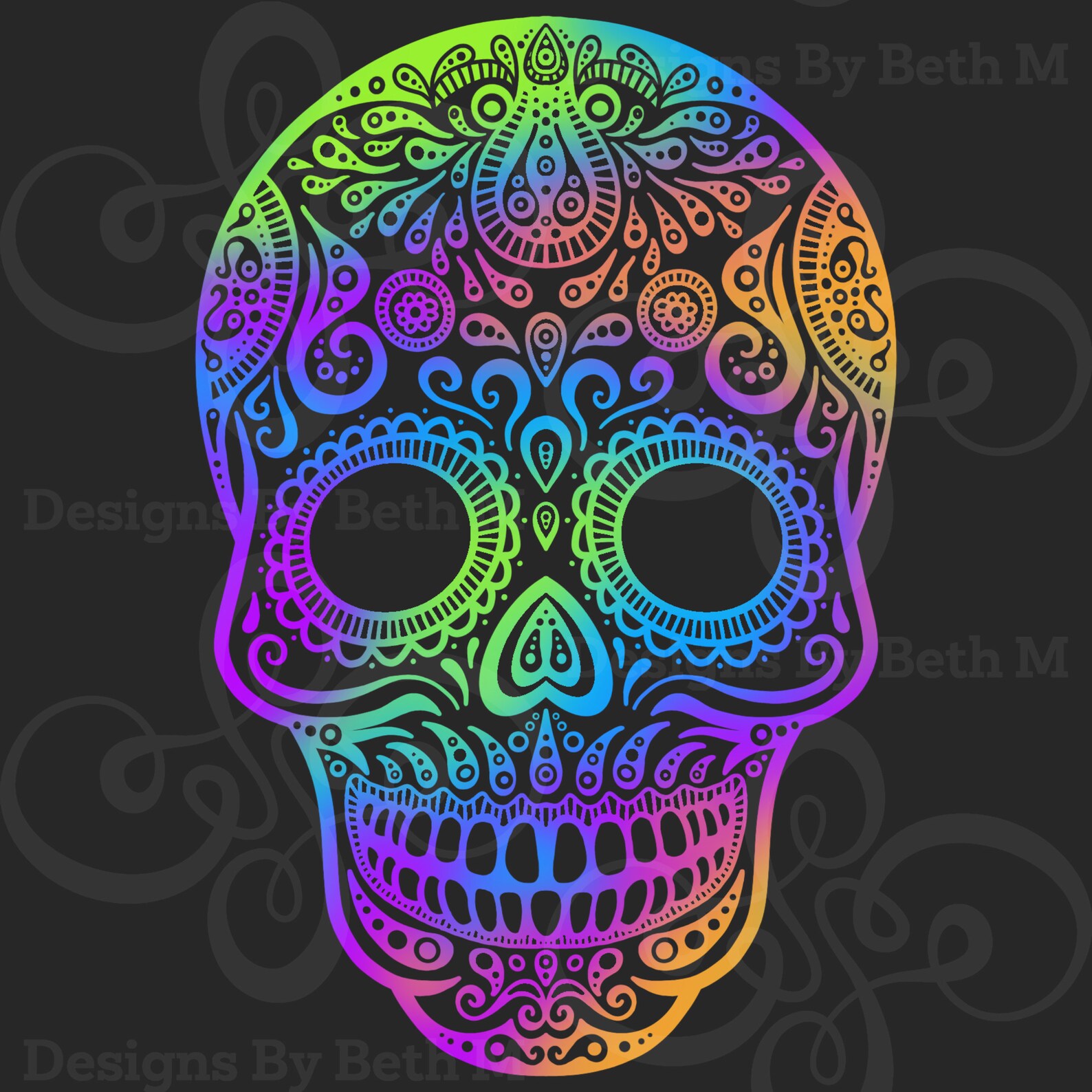Rainbow Sugar Skull ShortSleeve Unisex TShirt / Day of the Etsy